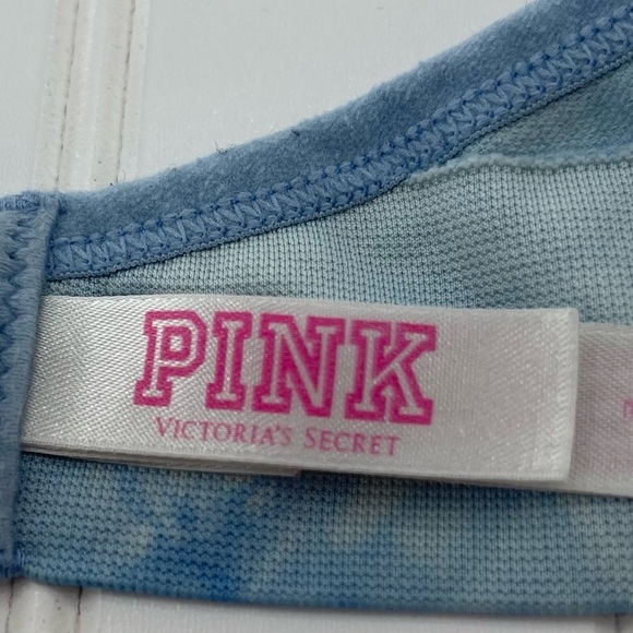 Victoria Secret PINK Halter Style Blue Tie-Dye Sports Bra Size M - Picture 5 of 7
